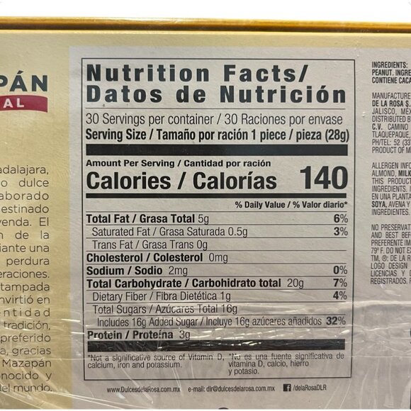 MazapƔn De La Rosa Original Mexican Peanut Candy 30 Units - Picture 5 of 5